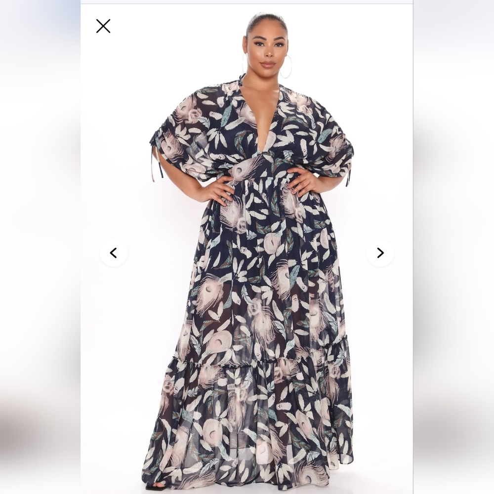 Fashion Nova Navy Floral Dress